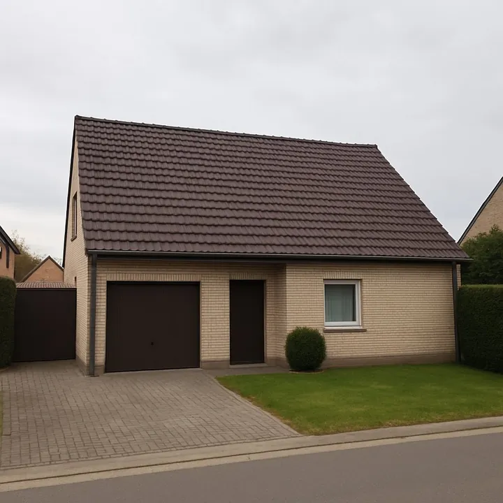 Woning met een verouderd pannendak vóór de werken